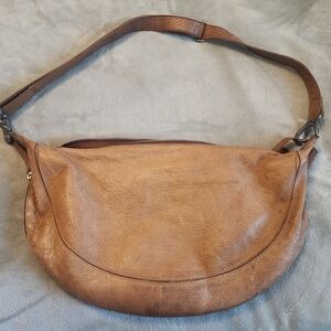 latico Brown Leather Crescent Shoulder Bag